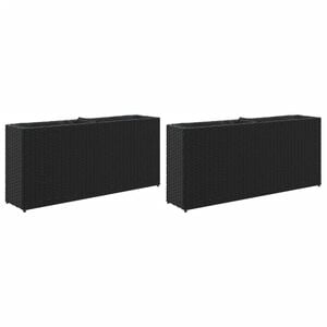 vidaXL 2 db fekete polyrattan kerti &uuml;ltetől&aacute;da 2 cser&eacute;ppel 90x20x40 cm