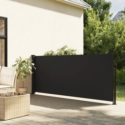 vidaXL fekete behúzható oldalsó napellenző 140 x 500 cm