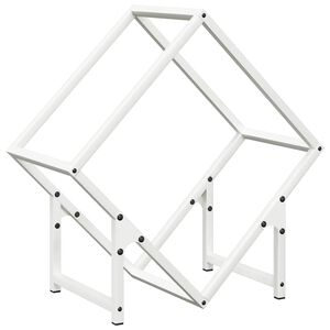 vidaXL feh&eacute;r hidegen hengerelt ac&eacute;l tűzifat&aacute;rol&oacute; 50x25x50 cm
