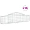 vidaXL 10 db íves horganyzott vas gabion kosár 200x30x40/60 cm