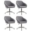 vidaXL 4 db világosszürke szövetborítású forgó étkezőszék
