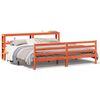 vidaXL viaszbarna t&ouml;m&ouml;r fenyőfa &aacute;gy matrac n&eacute;lk&uuml;l 200 x 200 cm