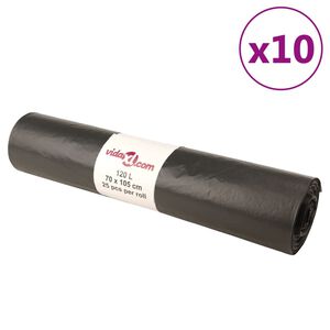 vidaXL szemeteszs&aacute;kok 250 db Fekete 120 L