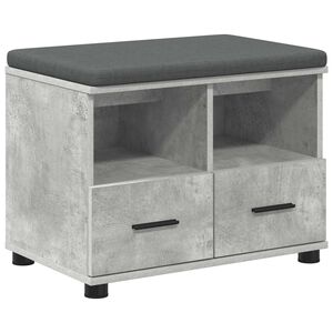 vidaXL Előt&eacute;r pad Beton Sz&uuml;rke 60 x 38 x 46 cm Műanyag Fa &eacute;s Sz&ouml;vet