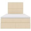 vidaXL Tárolós Ágy matracmal fejtámlával Krém 120 x 200 cm Műbőr
