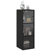 vidaXL fekete faliszekr&eacute;ny &uuml;vegajt&oacute;kkal 35x37x100 cm