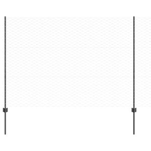vidaXL Hatsz&ouml;gletű ker&iacute;t&eacute;s oszlopokkal 50 x 1,5 m PVC-bevonatos ac&eacute;l