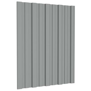 vidaXL Tetőpanel 12 pcs Sz&uuml;rke 60 x 45 cm Horganyzott ac&eacute;l