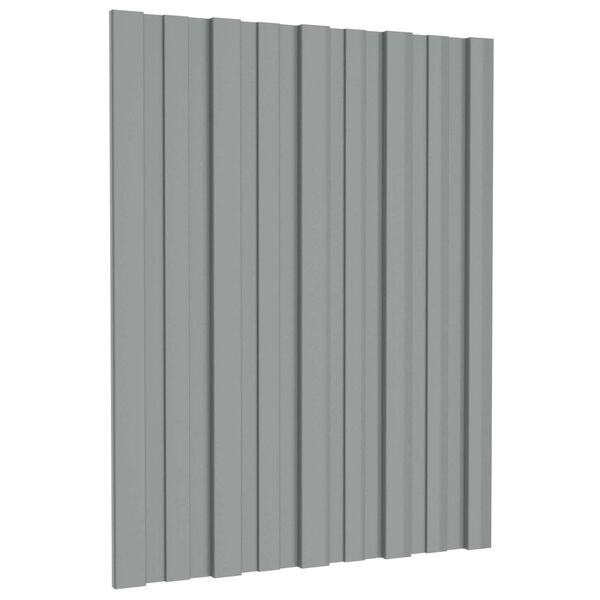 vidaXL Tetőpanel 12 pcs Sz&uuml;rke 60 x 45 cm Horganyzott ac&eacute;l