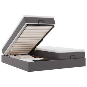 vidaXL Ottom&aacute;n &aacute;gykeret matraccal Sz&uuml;rke 180x200cm műbőrrel