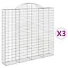vidaXL 3 db &iacute;ves horganyzott vas gabion kos&aacute;r 200x30x180/200 cm