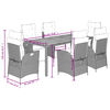 vidaXL 7 r&eacute;szes sz&uuml;rke polyrattan kerti &eacute;tkezőgarnit&uacute;ra p&aacute;rn&aacute;val