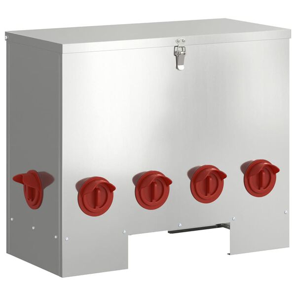 vidaXL Csirke etető 2 pcs Ez&uuml;st 60,5 x 29 x 51 cm Horganyzott ac&eacute;l