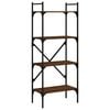 vidaXL 4 szintes barna t&ouml;lgysz&iacute;nű fa k&ouml;nyvespolc 56x31,5x138,5 cm