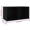 vidaXL 3 r&eacute;szes fekete szerelt fa TV-szekr&eacute;nyszett