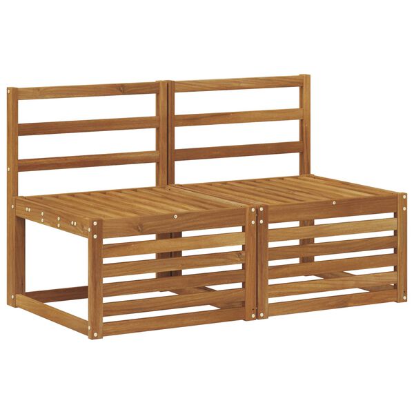 vidaXL 2 Darab K&uuml;lt&eacute;ri k&ouml;z&eacute;pső kanap&eacute; T&ouml;m&ouml;r Ak&aacute;cfa Term&eacute;szetes