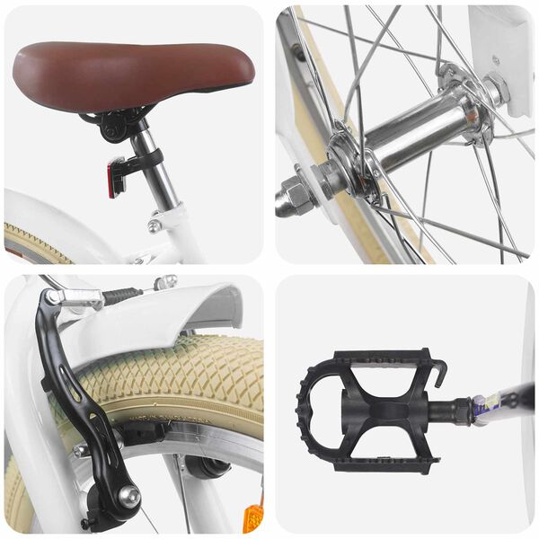 vidaXL Gyerek Bicikli 20 H&uuml;velyk 6-11 &eacute;ves korig aj&aacute;nlott Feh&eacute;r