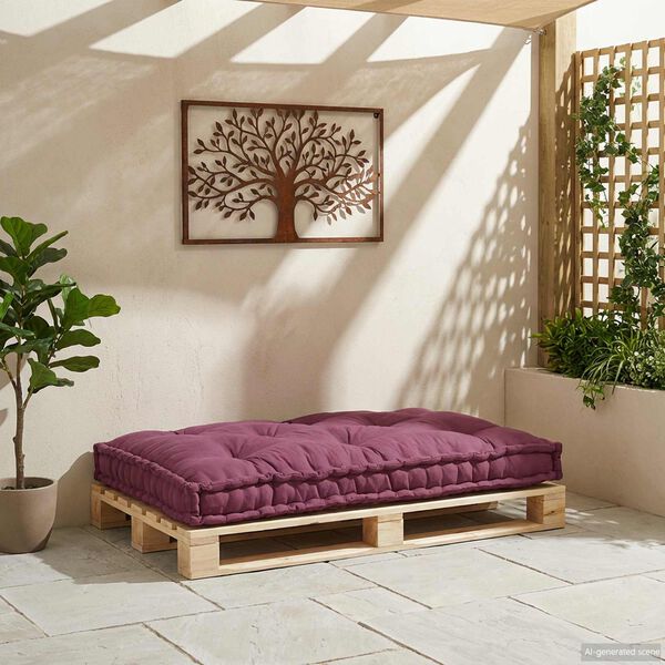 vidaXL Pallet Sofa P&aacute;rna Bord&oacute; 120 x 80 x 12 cm Sz&ouml;vet