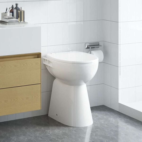 vidaXL feh&eacute;r ker&aacute;mia perem n&eacute;lk&uuml;li WC 7 cm extra magass&aacute;g Soft Close