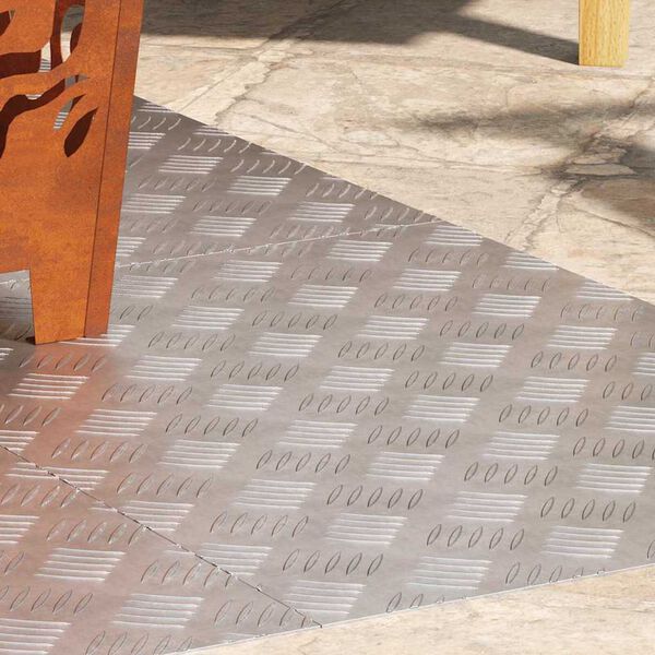 vidaXL L&eacute;pcsőfok N&eacute;gysz&ouml;gletes 4 pcs Ez&uuml;st 70 x 50 cm Alum&iacute;nium