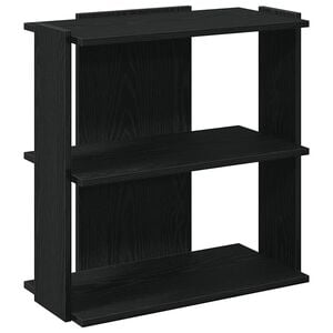 vidaXL 3 szintes fekete szerelt fa k&ouml;nyvespolc 60x30x60 cm