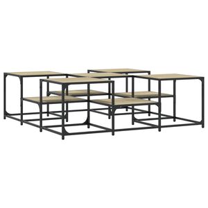 vidaXL sonoma t&ouml;lgy sz&iacute;nű szerelt fa doh&aacute;nyz&oacute;asztal 121x121x40 cm