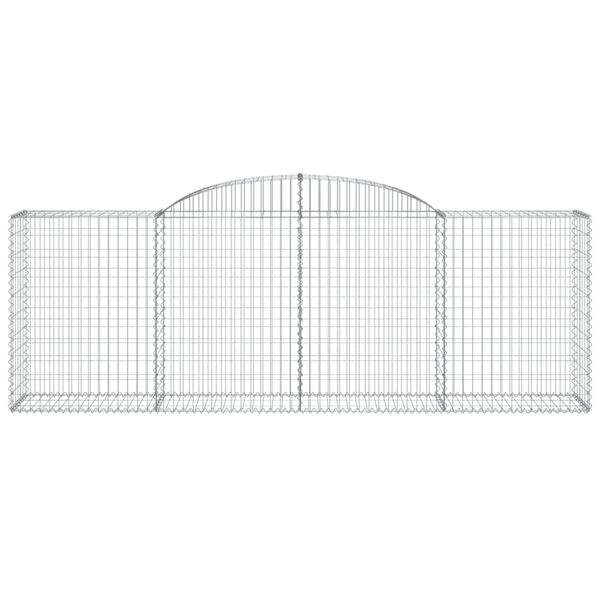 vidaXL 3 db íves horganyzott vas gabion kosár 300 x 50 x 100/120 cm