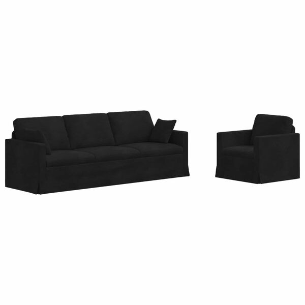 vidaXL Kanap&eacute; 2 pcs Fekete 228 x 78 x 80 cm B&aacute;rsony
