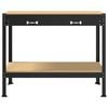vidaXL Munkaasztalok fi&oacute;kkal polcokkal Fekete 114 x 54 x 91 cm Faanyag