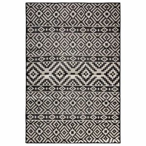 vidaXL fekete cs&iacute;kos lapos sz&ouml;v&eacute;sű k&uuml;lt&eacute;ri szőnyeg 160 x 230 cm