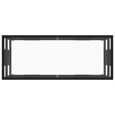 vidaXL fekete TV-szekrény edzett üveggel 100 x 40 x 40 cm