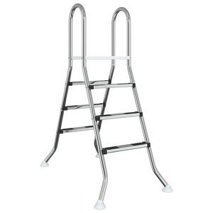 vidaXL F&ouml;ld feletti medence l&eacute;tra 100 cm 3-Step Rozsdamentes ac&eacute;l 304