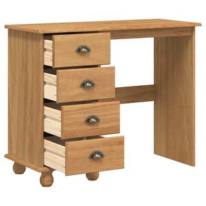 vidaXL &Iacute;r&oacute;asztal fi&oacute;kkal ASKIM Barna 95 x 40 x 75 cm T&ouml;m&ouml;r fenyőfa