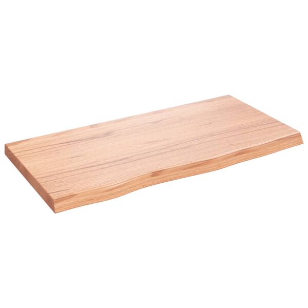 vidaXL világosbarna kezelt tömör fa fürdőszobai pult 80x40x(2-4) cm