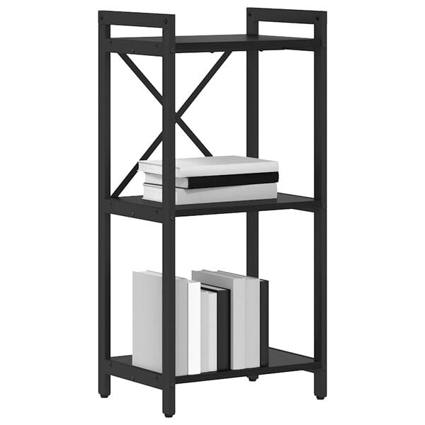 vidaXL K&ouml;nyvespolc Fekete t&ouml;lgy 40 x 30 x 85 cm Faanyag