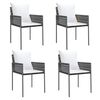 vidaXL 4 db barna polyrattan kerti sz&eacute;k p&aacute;rn&aacute;val 54x61x83 cm