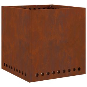 vidaXL F&uuml;stmentes Tűzgyűrű Rozsd&aacute;s 48 x 48 x 50 cm Időj&aacute;r&aacute;s&aacute;ll&oacute; Ac&eacute;l