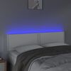 vidaXL feh&eacute;r műbőr LED-es fejt&aacute;mla 144 x 5 x 78/88 cm