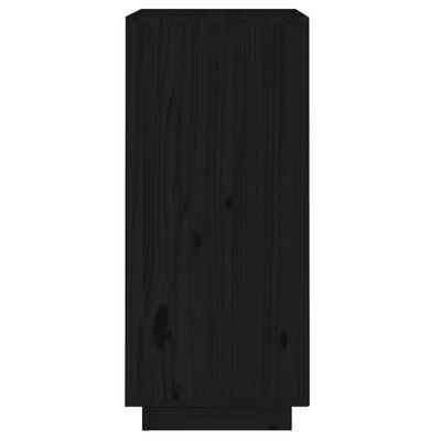 vidaXL fekete tömör fenyőfa tálalószekrény 38x35x80 cm