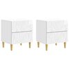 vidaXL &Eacute;jjeli asztal 2 pcs Magasf&eacute;nyű Feh&eacute;r 43 x 34,5 x 48 cm