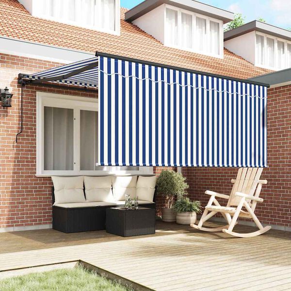 vidaXL Behúzható napellenző Kék és antracit 350 x 250 cm