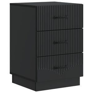 vidaXL &Eacute;jjeliszekr&eacute;ny fi&oacute;kkal Fekete 43 x 41 x 63,5 cm Szerelt Fa