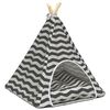 vidaXL Kiskedvenc teepee p&aacute;rn&aacute;val Feh&eacute;r &eacute;s Sz&uuml;rke 50 x 50 x 60 cm