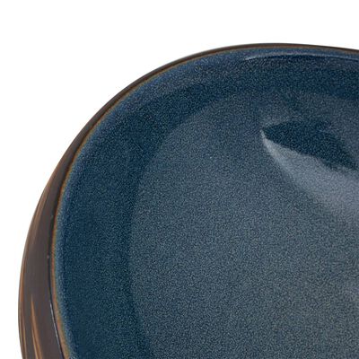 vidaXL barna-kék kerámia ovális asztali mosdó 59 x 40 x 15 cm