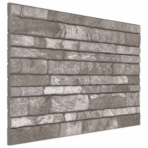 vidaXL Fali panelek 10 db 100 x 50 cm S&ouml;t&eacute;tsz&uuml;rke EPS Hab