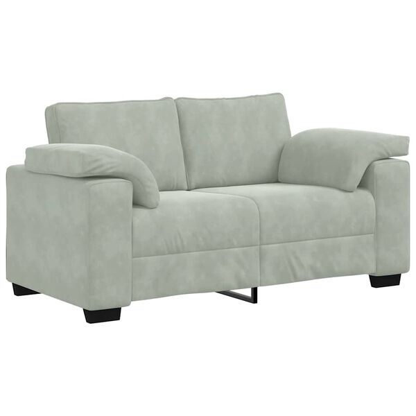 vidaXL világosszürke bársony loveseat kanapé 120 cm