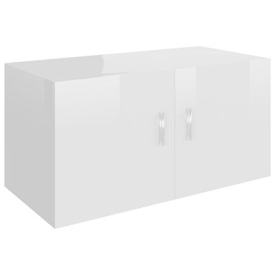 vidaXL magasfényű fehér forgácslap fali szekrény 80 x 39 x 40 cm