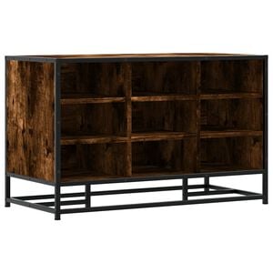 vidaXL cipőpad f&uuml;st&ouml;lt t&ouml;lgy 84x40x53,5 cm f&aacute;b&oacute;l &eacute;s f&eacute;mből k&eacute;sz&uuml;lt