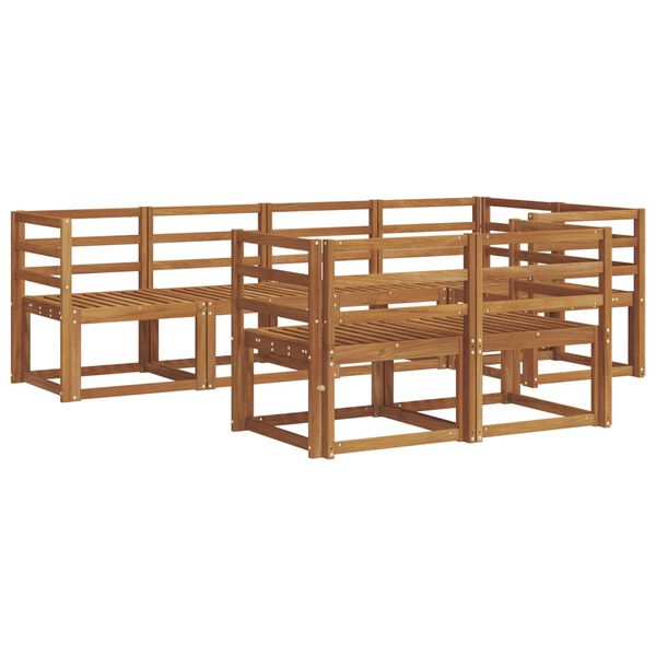 vidaXL K&uuml;lt&eacute;ri kanap&eacute; szett p&aacute;rn&aacute;val 7 pcs Term&eacute;szetes &eacute;s antracit