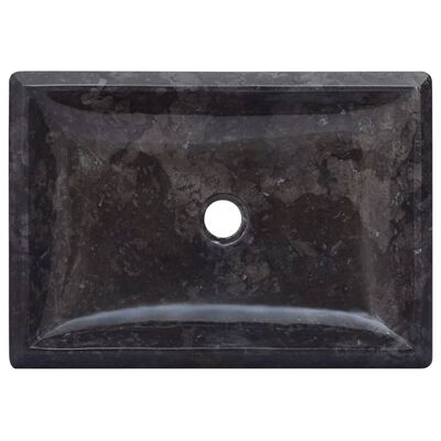 vidaXL fekete márvány mosdókagyló 50 x 35 x 10 cm